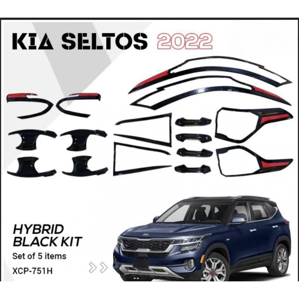 Buy Kia Seltos Hybrid Black Combo Kit Car Accessories Online